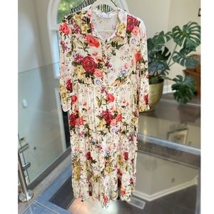 ZARA White Floral Maxi Dress